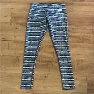 Black white NIKE Athletic Leggings LARGE
